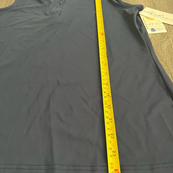 Lulu B UPF 50+ Cooling Sleeveless Mock Neck Zip Tank Top Navy Blue Small NWT - Picture 6 of 12